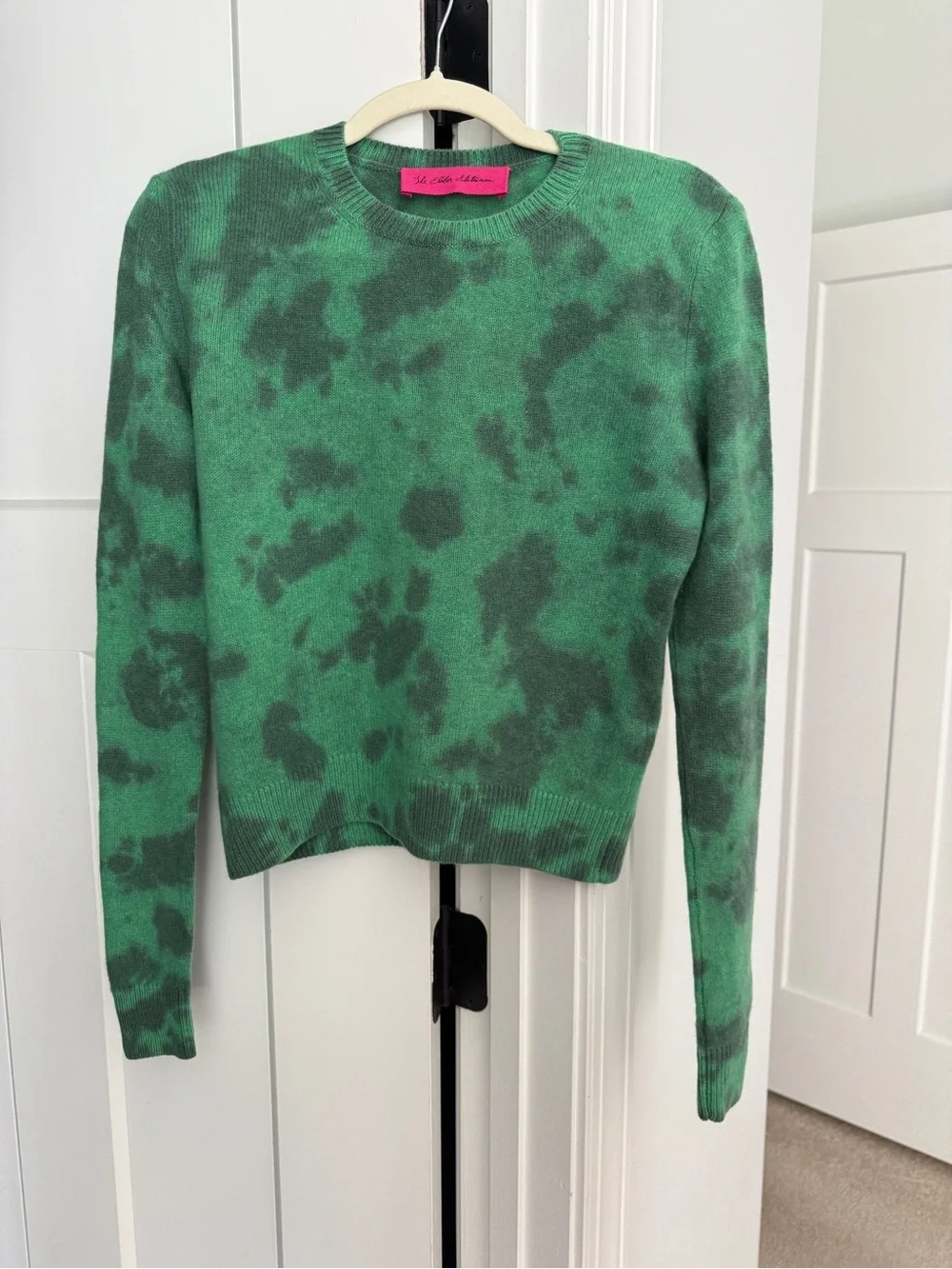 The Elder Statesman Hot Tranquility Tie-Dyed Cashmere Sweater Green - Picture 2 of 6